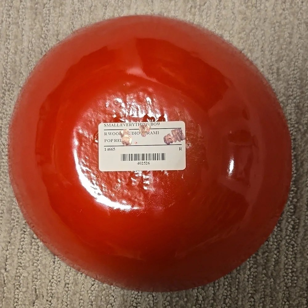 R Wood Studio Small Everything Bowl Red NWT